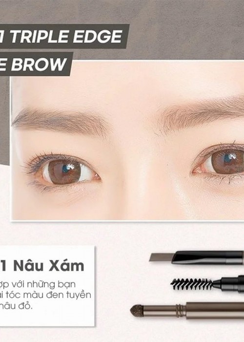 Chì Kẻ Mày Bom 3in1 Triple Edge Eyebrow